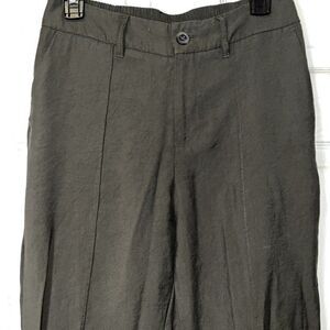 A New Day Ankle Pants Women’s Sz 6 Army Green Rolled Cuffs Center Seam High Rise